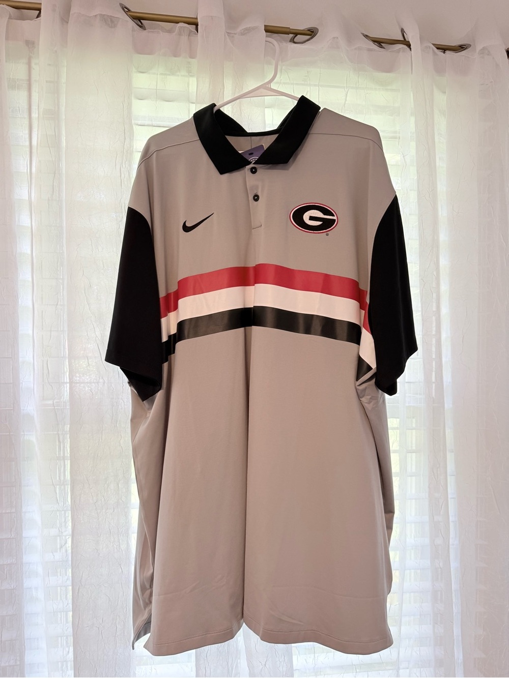 Nike Gray, Black & Red Georgia Bulldogs Polo Shirt